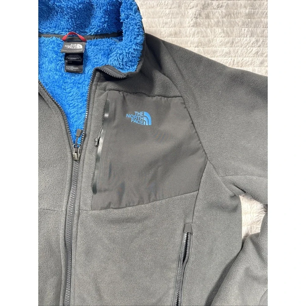 North Face Men's Medium Chimborazo Sherpa-Lined Fleece Full Zip Jacket Gray NICE